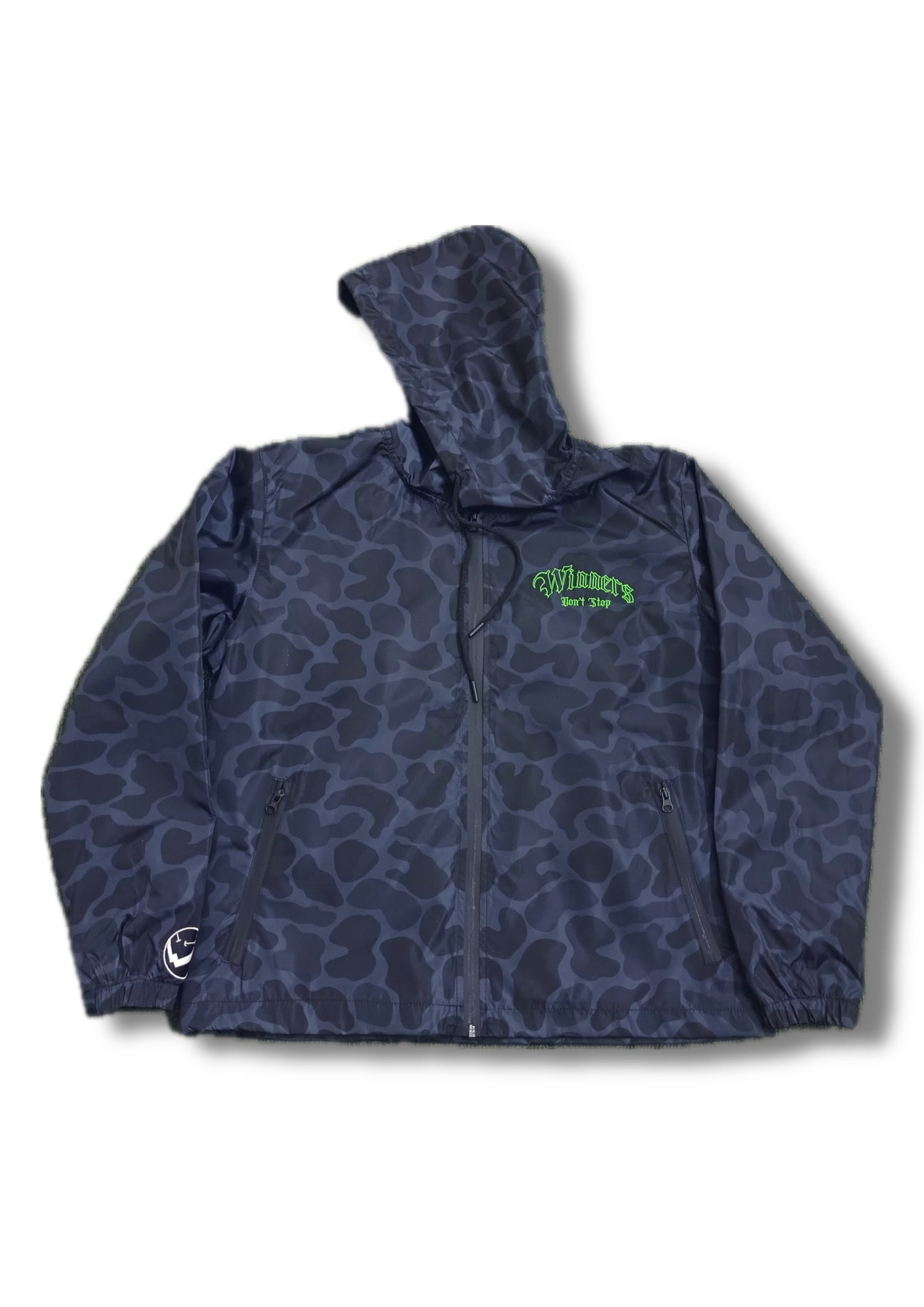 Camo Winners Don’t Stop Windbreaker Jacket